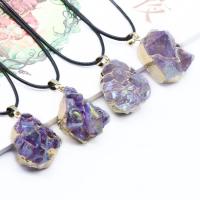 Amethyst Pendant, irregular, gilding, mixed colors, 18-24*26-30mm, Sold By PC