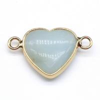 ​Amazonite​ Connector with Zinc Alloy Heart mixed colors Sold By PC