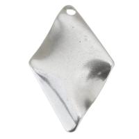 Stainless Steel Pendants, Rhombus, DIY, original color, 18x28x3mm, Hole:Approx 1.5mm, Sold By PC