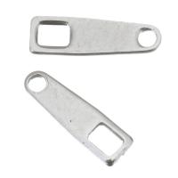 acciaio inox Zipper Testa Finding, DIY, colore originale, 10x3x0.5mm, Foro:Appross. 0.5,2mm, Venduto da PC