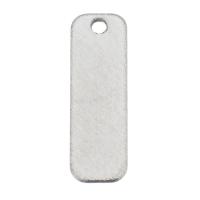 Stainless Steel Tag Charm, DIY, original color, 4x12x0.5mm, Hole:Approx 0.5mm, Sold By PC