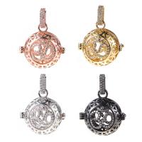 Pregnant Ball Locket Pendant, Brass, plated, micro pave cubic zirconia & for woman & hollow, more colors for choice, nickel, lead & cadmium free, 25x25mm, Sold By PC