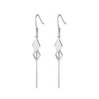 925 Sterling Silver Drop &  Dangle Earrings Rhombus platinum plated for woman & hollow Sold By Pair