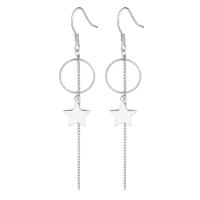 925 Sterling Silver Drop &  Dangle Earrings Star platinum plated for woman & hollow Sold By Pair