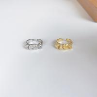 Messing Manchet Finger Ring, plated, Verstelbare & voor vrouw, meer kleuren voor de keuze, Verkocht door PC