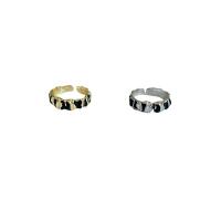 Brass Cuff Finger Ring plated Adjustable & for woman & enamel Sold By PC