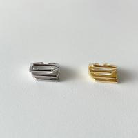 銅 カフ指輪, メッキ, 調整 & 女性用 & くり抜き, 無色, 売り手 パソコン