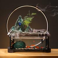 Backflow Incense Burner, Porcelain, plated, for home and office & durable & different styles for choice, more colors for choice, 390x470mm, Sold By PC