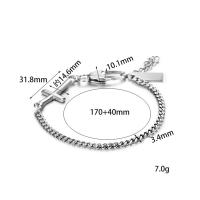 Titanium Steel Bracelet & Bangle, polished, Unisex, silver color, 5MMuff0c6MMuff0c6.5MM, Length:21 cm, Sold By PC
