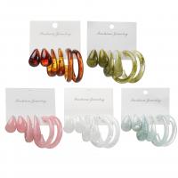 Acrylic Earring Set, three pieces & for woman, more colors for choice, Sold By Set