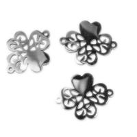 Stainless Steel Connector, Four Leaf Clover, more colors for choice, 14x11x1mm, 10PCs/Bag, Sold By Bag
