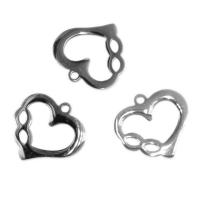 Stainless Steel Heart Pendants, more colors for choice, 14x15x1mm, 10PCs/Bag, Sold By Bag