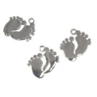 Stainless Steel Pendants, Foot, more colors for choice, 10x13x1mm, 10PCs/Bag, Sold By Bag