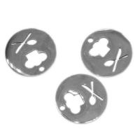 Stainless Steel Pendants, Round, more colors for choice, 15x15x1mm, 10PCs/Bag, Sold By Bag
