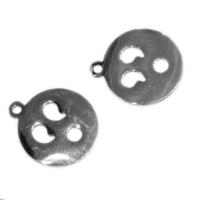 Stainless Steel Pendants, Round, more colors for choice, 17x15x1mm, 10PCs/Bag, Sold By Bag