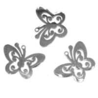Bijoux pendentifs en acier inoxydable , papillon, plus de couleurs à choisir, 18x24x1mm, 10PC/sac, Vendu par sac