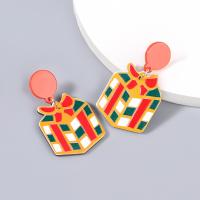Christmas Earrings, Tibetan Style, with Resin, Christmas Design & fashion jewelry & for woman, Sold By Pair