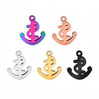 Stainless Steel Pendants, Anchor, plated, fashion jewelry & Unisex & hollow, more colors for choice, nickel, lead & cadmium free, 15x1.50x17.90mm, Sold By PC