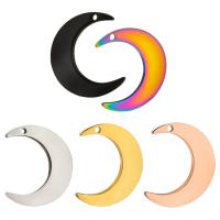 Stainless Steel Pendants, Moon, plated, fashion jewelry & Unisex, more colors for choice, nickel, lead & cadmium free, 9.30x1.50x30mm, Sold By PC