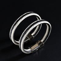 Bracelets cordon PU, alliage de zinc, avec cuir PU, Impression, unisexe, couleurs mélangées, Longueur:23 cm, Vendu par PC