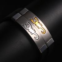Stainless Steel Bracelet, with Rubber, Scorpion, for man, mixed colors, Length:22 cm, Sold By PC