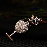 Zinc Alloy Brooches with Crystal Cup for woman & with rhinestone mixed colors Sold By PC