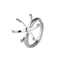 925 Sterling Silver Bezel Ring Base, platinum plated, DIY & adjustable, 15mm, Sold By PC