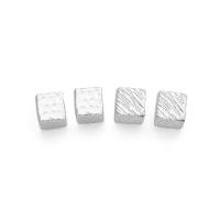 925 Sterling Silver Beads, Square, plated, DIY & different styles for choice, Sold By PC