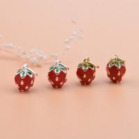 925 Sterling Silver Pendant Strawberry plated DIY Approx 2.9mm Sold By PC