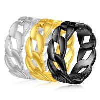 Stainless Steel Finger Ring Geometrical Pattern plated & for man & hollow US Ring Sold By PC