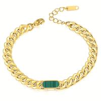 Titanium Steel Bracelet & Bangle, with 1.18inch extender chain, 18K gold plated, curb chain & for woman, more colors for choice, 7mm, Sold Per Approx 7 Inch Strand
