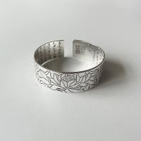Brass Cuff Bangle silver color plated Adjustable & Buddhist jewelry & for woman Sold By PC