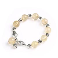 Quartz Bracelets Rutilated Quartz with 925 Sterling Silver for woman 14-15.5cm 11mm Sold By Strand