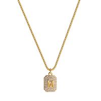 Титановые стали ожерелье, титан, с 1.65inch наполнитель цепи, плакирован золотом, с письмо узором & Женский & со стразами, 9mm, длина:15.75 дюймовый, продается PC