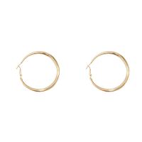 Brass Hoop Earring gold color plated for woman nickel lead & cadmium free 60mm Sold By Pair
