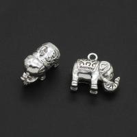 Tibetan Style Animal Pendants, Elephant, original color, 22mm, Approx 125PCs/Bag, Sold By Bag