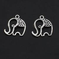 Tibetan Style Animal Pendants, Elephant, original color, 23mm, 1000PCs/Bag, Sold By Bag