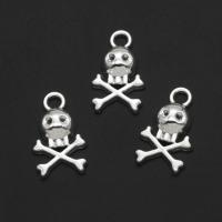 Sinc Alloy Skull Pendants, Blaosc, Oíche Shamhna Jewelry Gift, dath bunaidh, 21mm, 1000ríomhairí pearsanta/Mála, Díolta De réir Mála