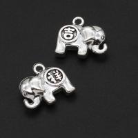 Tibetan Style Animal Pendants, Elephant, original color, 16mm, Approx 333PCs/Bag, Sold By Bag