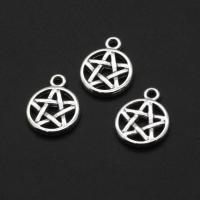 Zinc Alloy Pendants Round with star pattern original color 14mm Sold By Bag