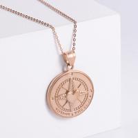 Stainless Steel Jewelry Necklace 304 Stainless Steel Round plated fashion jewelry & for woman rose gold color Length 17.72 Inch Sold By PC