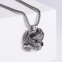 304 Stainless Steel Necklace, plated, fashion jewelry & for man, original color, 36x32x5mm, Length:23.62 Inch, Sold By PC
