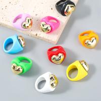 Resin Finger Ring, Heart, fashion jewelry & for woman, more colors for choice, Sold By PC