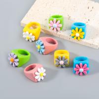 Resin Finger Ring, Flower, fashion jewelry & for woman, more colors for choice, Sold By PC