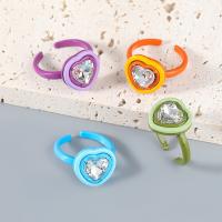 Zink Alloy Finger Ring, med Akryl, Hjärta, mode smycken & för kvinna, fler färger för val, Säljs av PC