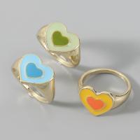Zink Alloy Finger Ring, Hjärta, mode smycken & för kvinna & emalj, fler färger för val, Säljs av PC