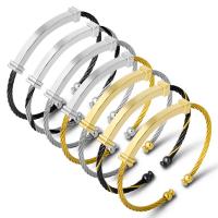 Stainless Steel Cuff Bangle plated fashion jewelry & woven pattern nickel lead & cadmium free Sold By PC