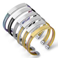 Stainless Steel Cuff Bangle, forgyldt, mode smykker, flere farver til valg, Solgt af PC