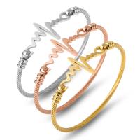 Stainless Steel Bangle, Electrocardiographic, plated, three pieces & fashion jewelry, Sold By Set