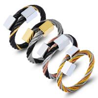 Roestvrij staal sieraden sets, manchet armband & vinger ring, plated, 2 stuks & mode sieraden, meer kleuren voor de keuze, Verkocht door Stel